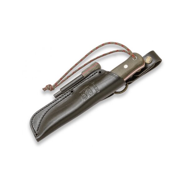Joker Scandi Bushlord Sleipner Stahl Canvas Micarta Lederscheide Feuerstarter