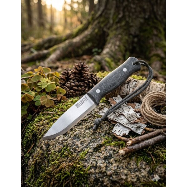 Joker Scandi Bushlord Sleipner Stahl Micarta Lederscheide