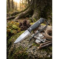 Joker Scandi Bushlord Sleipner Stahl Micarta Lederscheide
