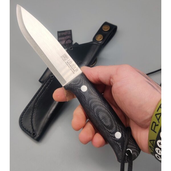 Joker Scandi Bushlord Sleipner Stahl Micarta Lederscheide Feuerstarter