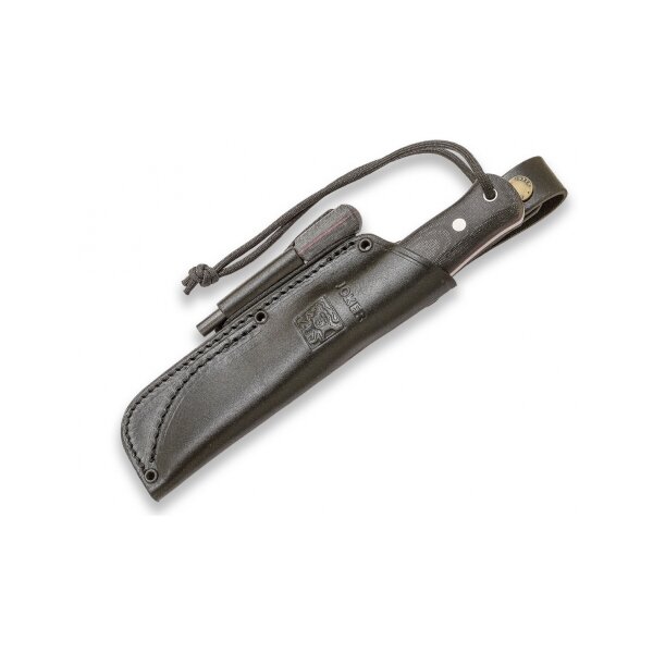 Joker Scandi Bushlord Sleipner Stahl Micarta Lederscheide Feuerstarter