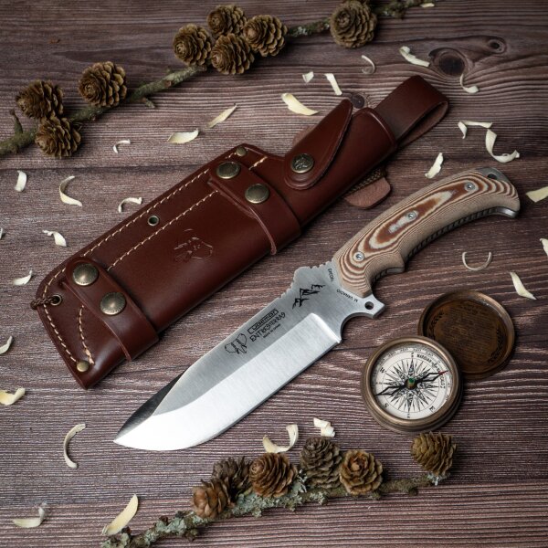 Cudeman Entresierras MoVa Micarta Braun inkl. Lederscheide