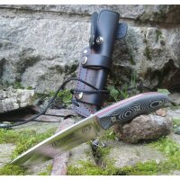 Cudeman Quercus MoVa Micarta Schwarz inkl. Lederscheide