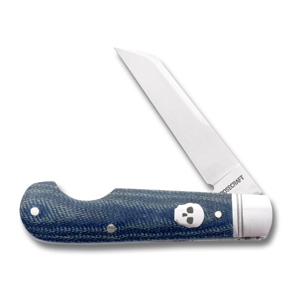 RoseCraft Blades Elk River Easy Open Jack D2 Stahl Slipjoint Denim Micarta