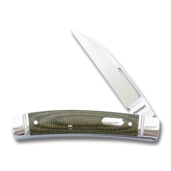 RoseCraft Blades Mud Creek Congress Green Micarta D2 Stahl Slipjoint