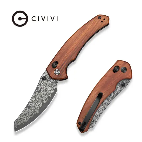 Civivi Sixgill Crossbar Lock Damast Stahl Guibourtia Wood