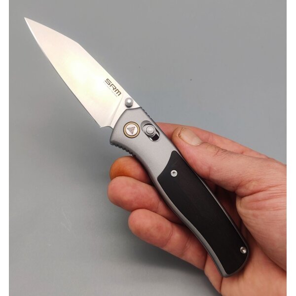 SRM Knives Medal 259L-AK Ambi Lock Folder 14C28N Stahl Ebony