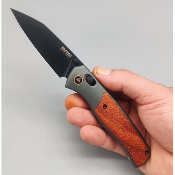 SRM Knives Medal 259L-AG Ambi Lock Folder 14C28N Stahl Rosewood