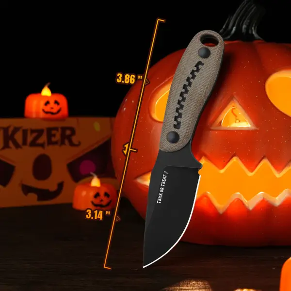 Kizer Hare Fixed Blade Nitro-V Stahl Micarta Halloween Edition