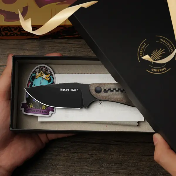 Kizer Hare Fixed Blade Nitro-V Stahl Micarta Halloween Edition