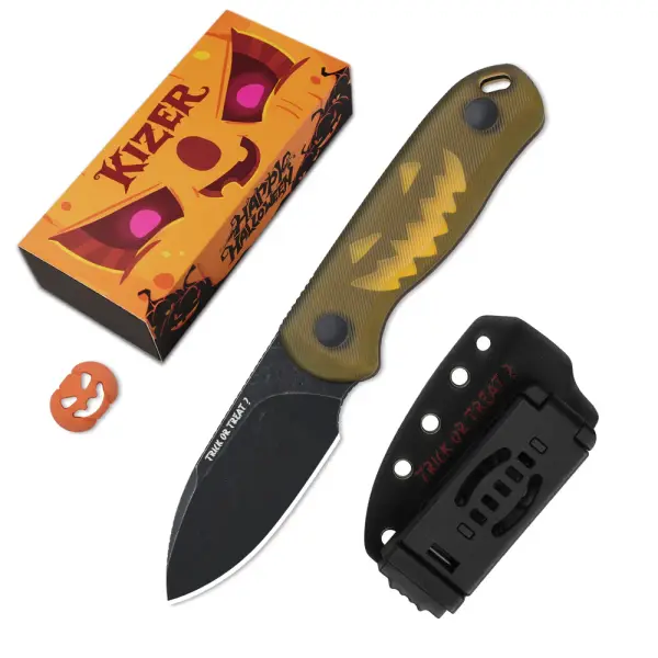 Kizer Drop Bear Fixed Blade 14C28N Stahl PEI Halloween Edition