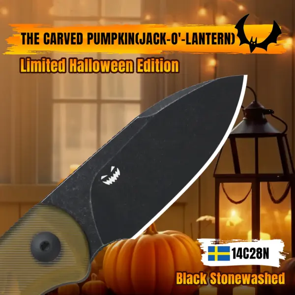 Kizer Drop Bear Fixed Blade 14C28N Stahl PEI Halloween Edition