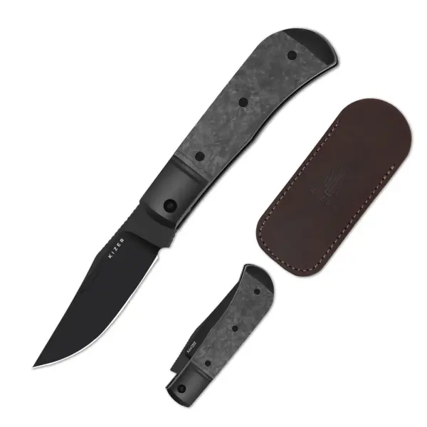Kizer Trestle Slipjoint S45VN Stahl Titan / Kohlefaser Gentleman Knife