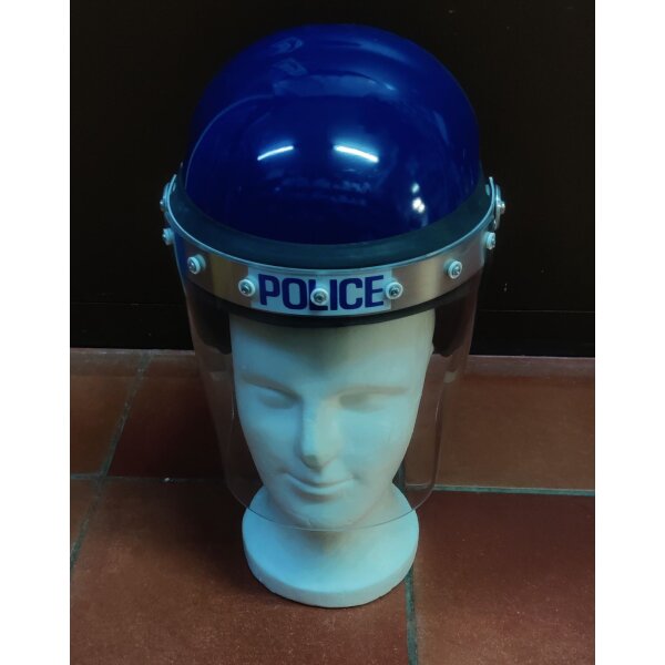 Britischer Polizeihelm Anti Riot Guardian MK2 Visier Nackenschutz Sehr guter Zustand