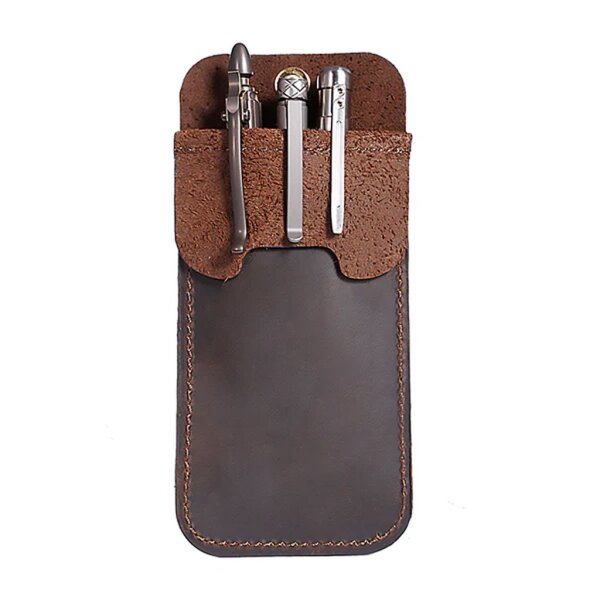 Viperade Pen Holder aus Leder Lederholster für Kugelschreiber o. Messer Braun