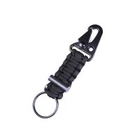 Viperade Karabiner mit Paracord und Feuerstarter Schwarz