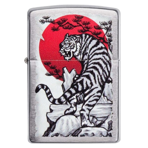 ZIPPO chrom gebürstet Japan Tiger Benzinfeuerzeug 60004590