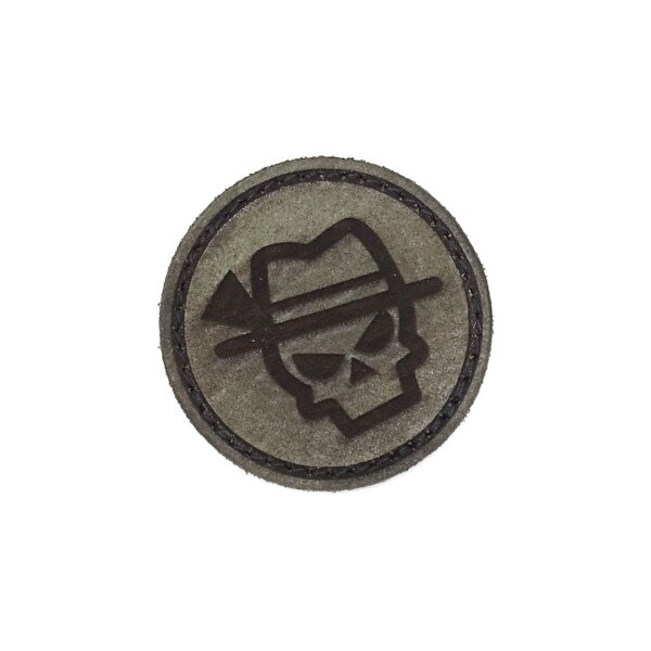Oberland Arms - OA Tactical Sepp Patch aus Büffelleder Oliv Grau Green Grey Durchmesser 5,56cm Made in Germany