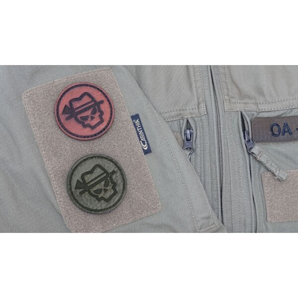 Oberland Arms - OA Tactical Sepp Patch aus Büffelleder Oliv Grau Green Grey Durchmesser 5,56cm Made in Germany