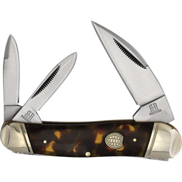Rough Ryder Swayback Whittler Imitation Tortoise Slipjoint Shell Schildkrötenimitat