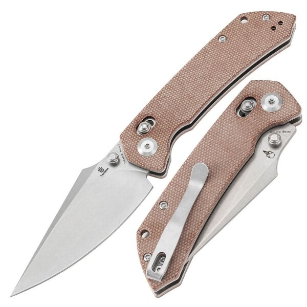 Kansept Tenable Knives Fenrir Cross Bar Lock Brown Braun Micarta Nitro-V Klinge Sparrow Design