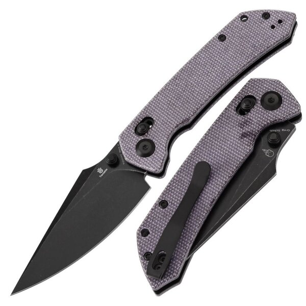 Kansept Tenable Knives Fenrir Cross Bar Lock Purple Lila Micarta Nitro-V Klinge Sparrow Design