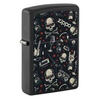 ZIPPO schwarz matt Grunt Pattern with Skulls Totenkopf...