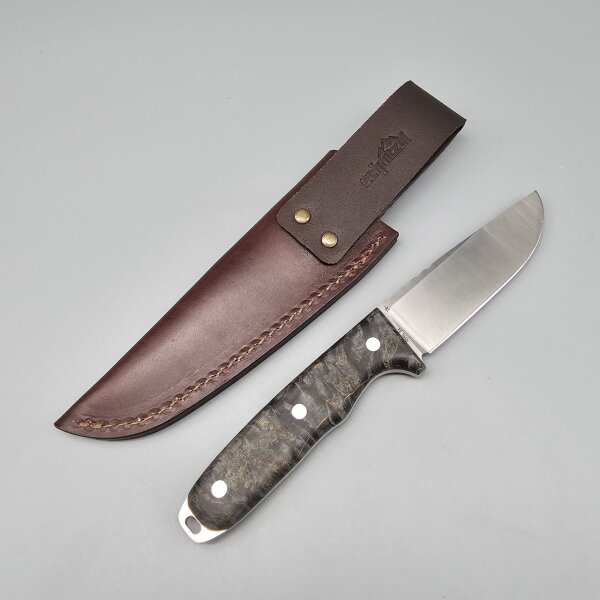 Schnitzel TRI Limited Edition RWL-34 Stahl und Premium Holzgriff Outdoormesser Europe Edition Lederscheide