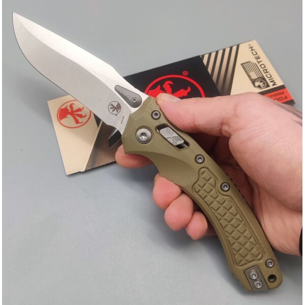Microtech Amphibian S/E Ram Lok OD Böhler M390MK Stahl Stonewash