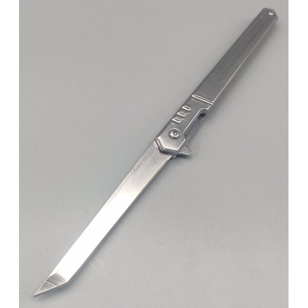 Albainox Tanto Steel Linerlock Taschenmesser 3Cr13MoV Stahl Silber