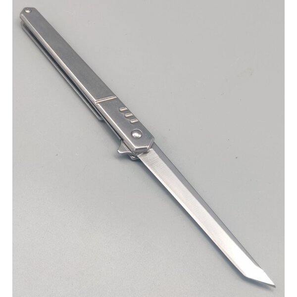 Albainox Tanto Steel Linerlock Taschenmesser 3Cr13MoV Stahl Silber