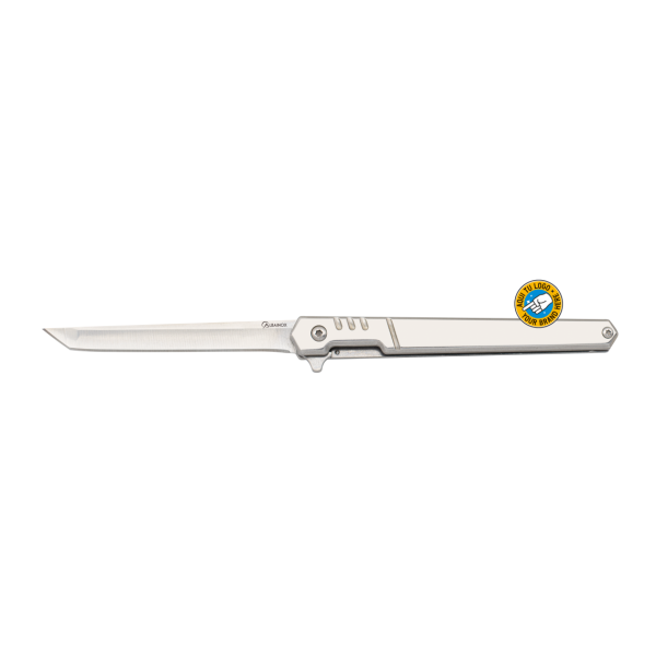 Albainox Tanto Steel Linerlock Taschenmesser 3Cr13MoV Stahl Silber