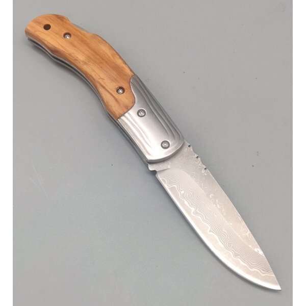 Albainox Olive Damast Taschenmesser Olivenholzgriff