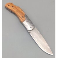 Albainox Olive Damast Taschenmesser Olivenholzgriff