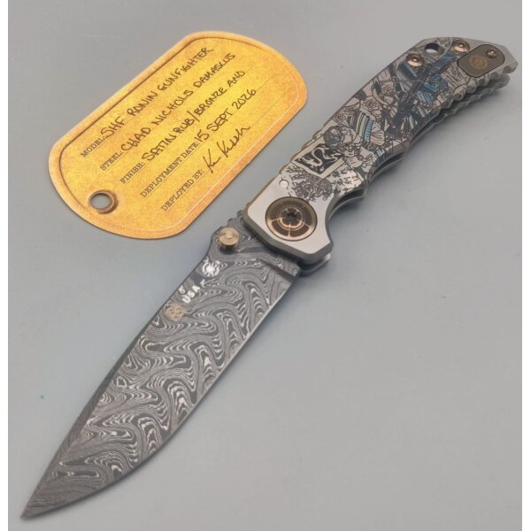 Spartan Blades SF5 Custom Damast Chad Nichols Harsey Folder - RONIN GUNFIGHTER