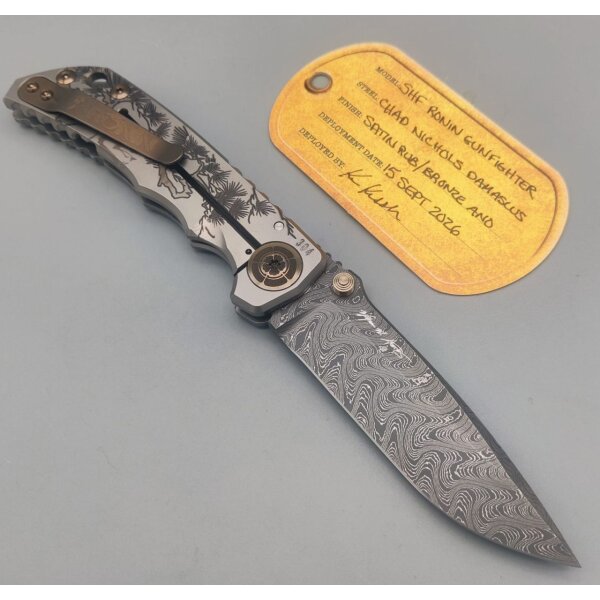 Spartan Blades SF5 Custom Damast Chad Nichols Harsey Folder - RONIN GUNFIGHTER