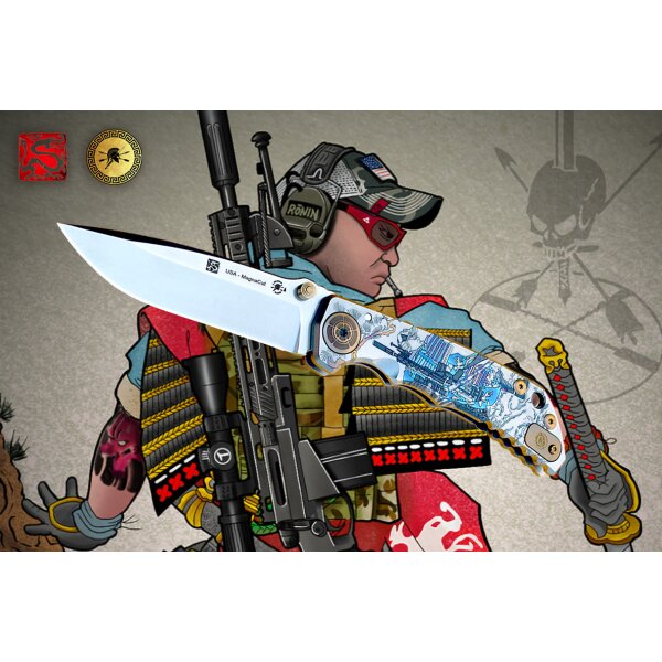 Spartan Blades SF5 Custom MagnaCut Harsey Folder - RONIN LONG GUNNER