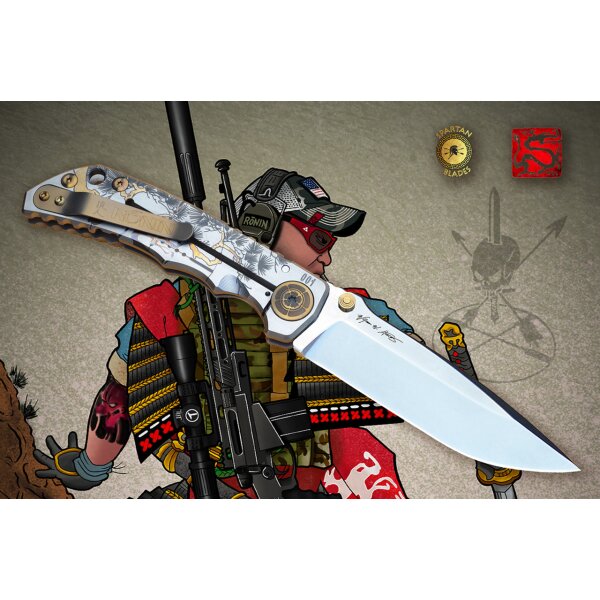 Spartan Blades SF5 Custom MagnaCut Harsey Folder - RONIN LONG GUNNER