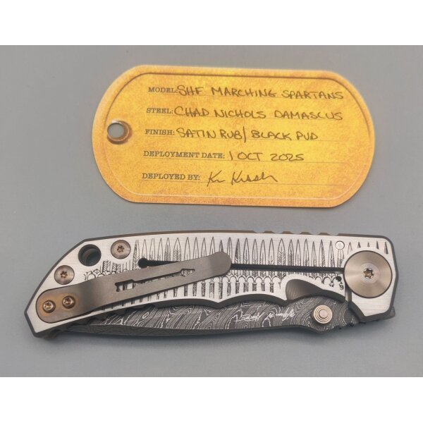 Spartan Blades Messer SF5 Damast Chad Nichols Stahl Harsey Folder - Marchin Spartans