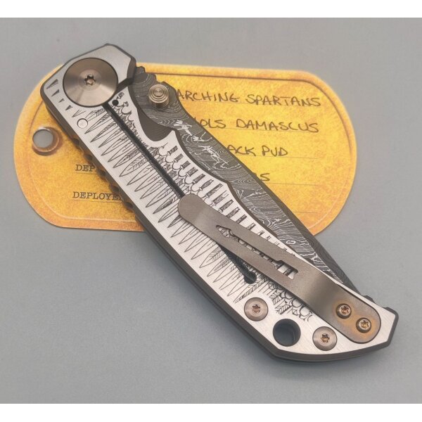 Spartan Blades Messer SF5 Damast Chad Nichols Stahl Harsey Folder - Marchin Spartans