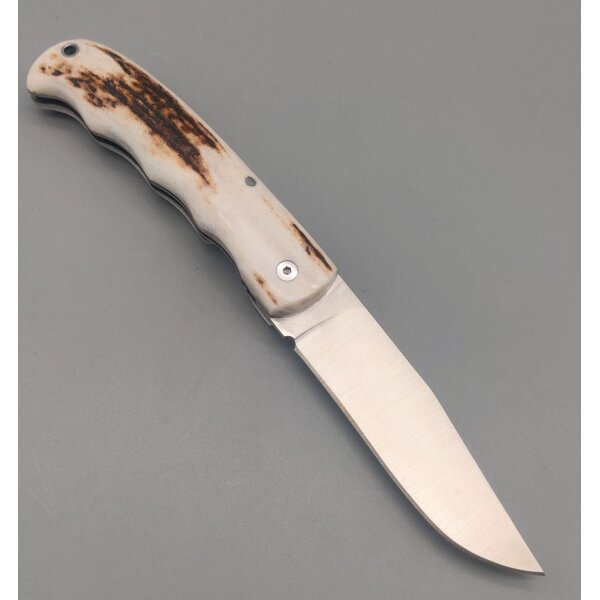 J&V Bowie Ciervo Taschenmesser Linerlock Hirschhorn 14C28N Stahl