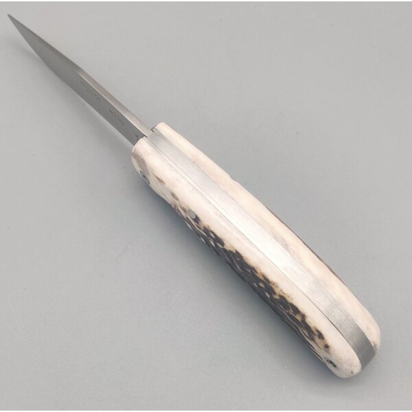 J&V Bowie Ciervo Taschenmesser Linerlock Hirschhorn 14C28N Stahl