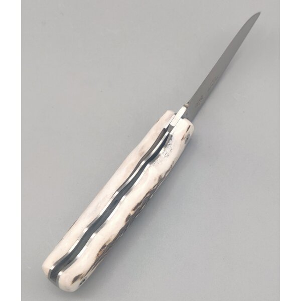 J&V Bowie Ciervo Taschenmesser Linerlock Hirschhorn 14C28N Stahl