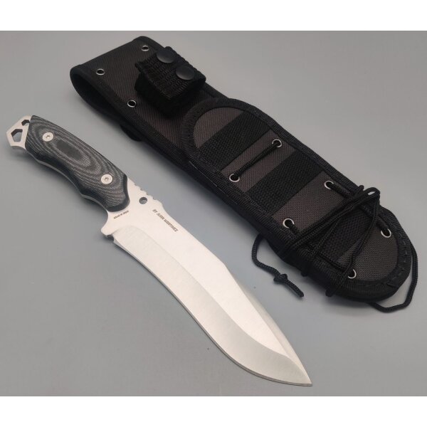 J&V Hercules Blanco Fahrtenmesser Sleipner Stahl Micarta Griff Lederscheide