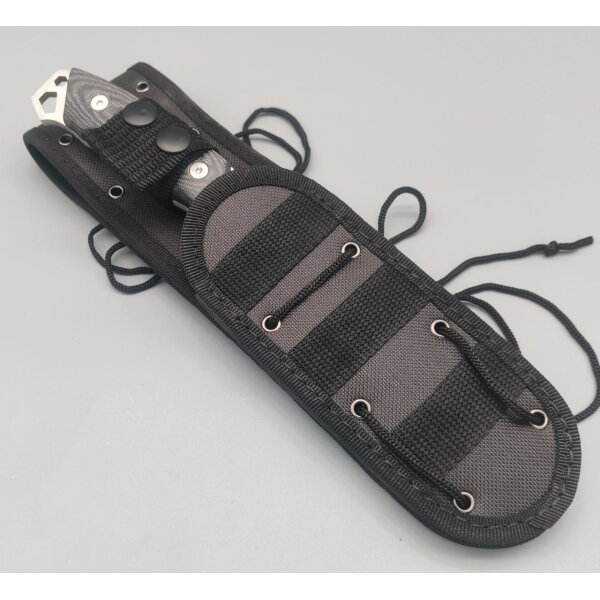 J&V Hercules Blanco Fahrtenmesser Sleipner Stahl Micarta Griff Lederscheide