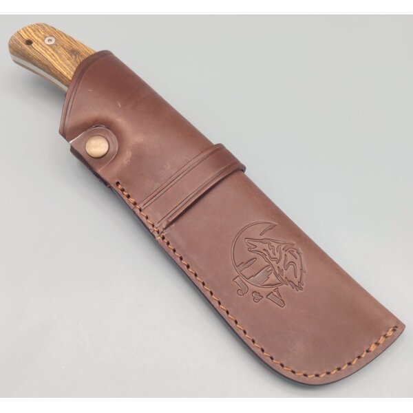 J&V Draco Fahrtenmesser MoVa 58 Stahl Bocoteholz Lederscheide