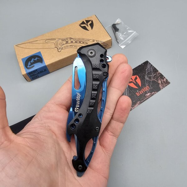 BravEdge Slipjoint Folder Blue Taschenmesser 3Cr13 Stah §42a konform