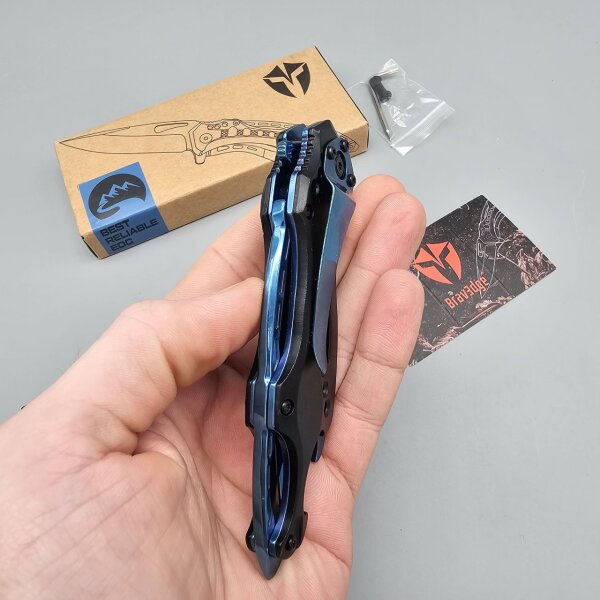 BravEdge Slipjoint Folder Blue Taschenmesser 3Cr13 Stah §42a konform