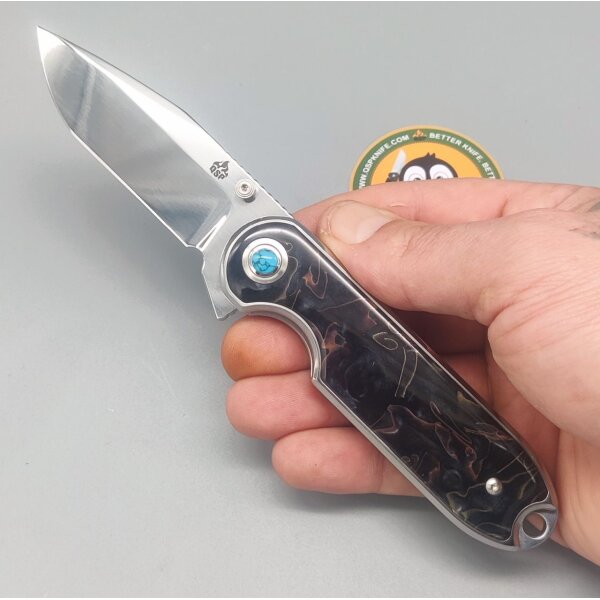 QSP Knife Nebula QS168-E Resingriff 14C28N Stahl