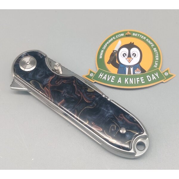 QSP Knife Nebula QS168-E Resingriff 14C28N Stahl